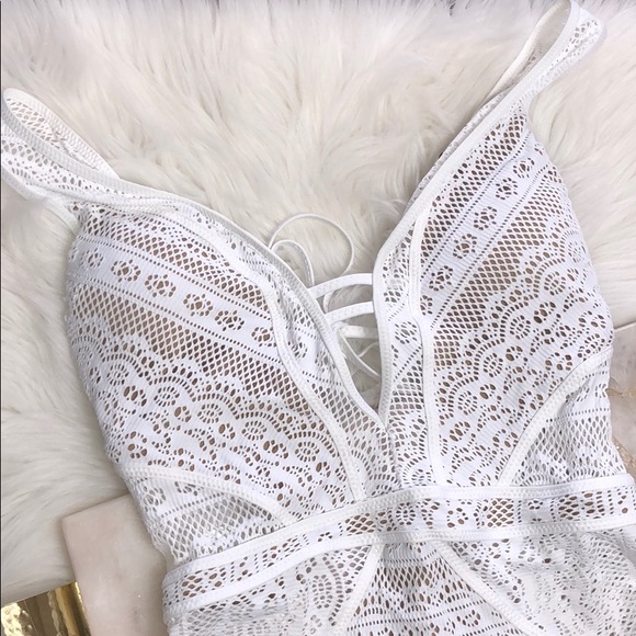 BECCA CROCHET PLUNGE SWIMSUIT - Picture 4 of 8